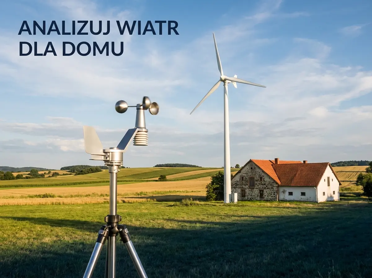 Analiza wietrzności: stacja pomiarowa z anemometrem przed montażem przydomowej turbiny wiatrowej
