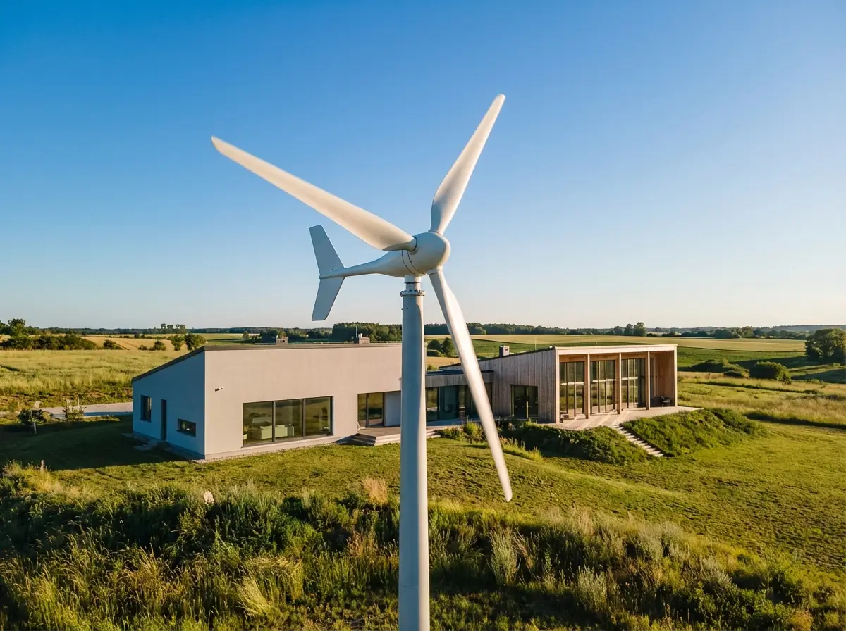 Komercyjne turbiny wiatrowe przy obiekcie firmowym