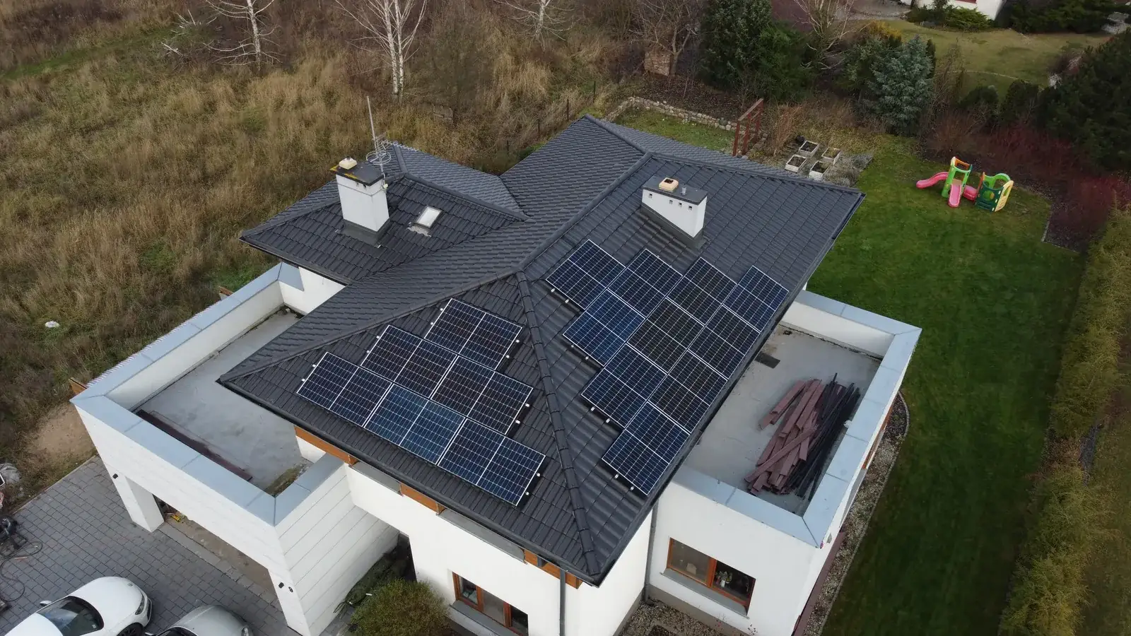 Instalacja fotowoltaiczna 6,7 kWp na dachu domu w Sadach
